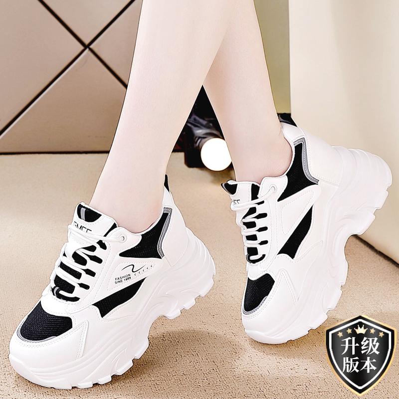 Thick-soled Inner Height Increase Autumn Dad Shoes Small Mesh Breathable Shoes