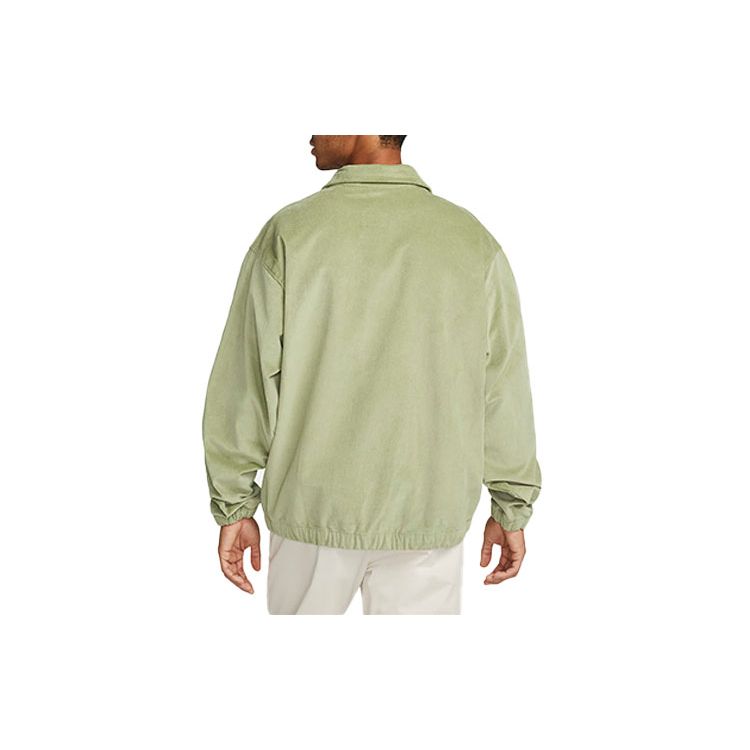 Nike Life Harrington Cord Jacket Oil Green/White Men Streetwear DX9070-386