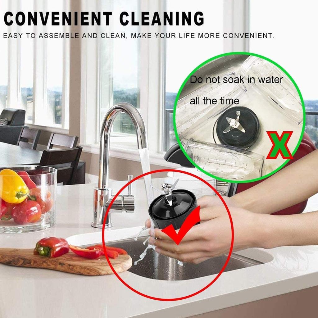 Lama Blender cu 7 Aripioare pentru Bărbați cu Garnitură de Cauciuc Piesă de Schimb Compatibilă pentru NurtiNinja AutoiQ BL480 BL482 BL642 BL682 NN102