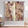 2pcs Countryside Imitation Pebble Irregular Cerami Curtains   Shade and Privacy Protection   Suitable for Decorating Various Rooms