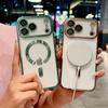 KEYSION Magnetic Plating Case for MagSafe for iPhone 17 Pro Max 17Air Transparent TPU Shockproof Phone Cover With Lens Protector