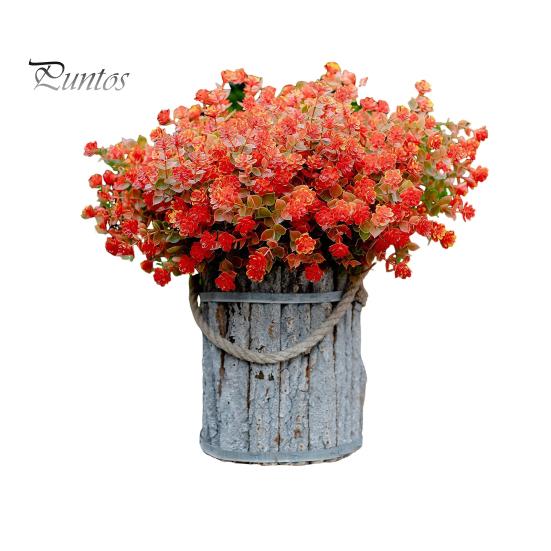 

5 связок искусственных цветов для домашнего декора, всепогодные реалистичные искусственные растения, круглогодичное цветение, имитация букета для наружного и внутреннего декора красный