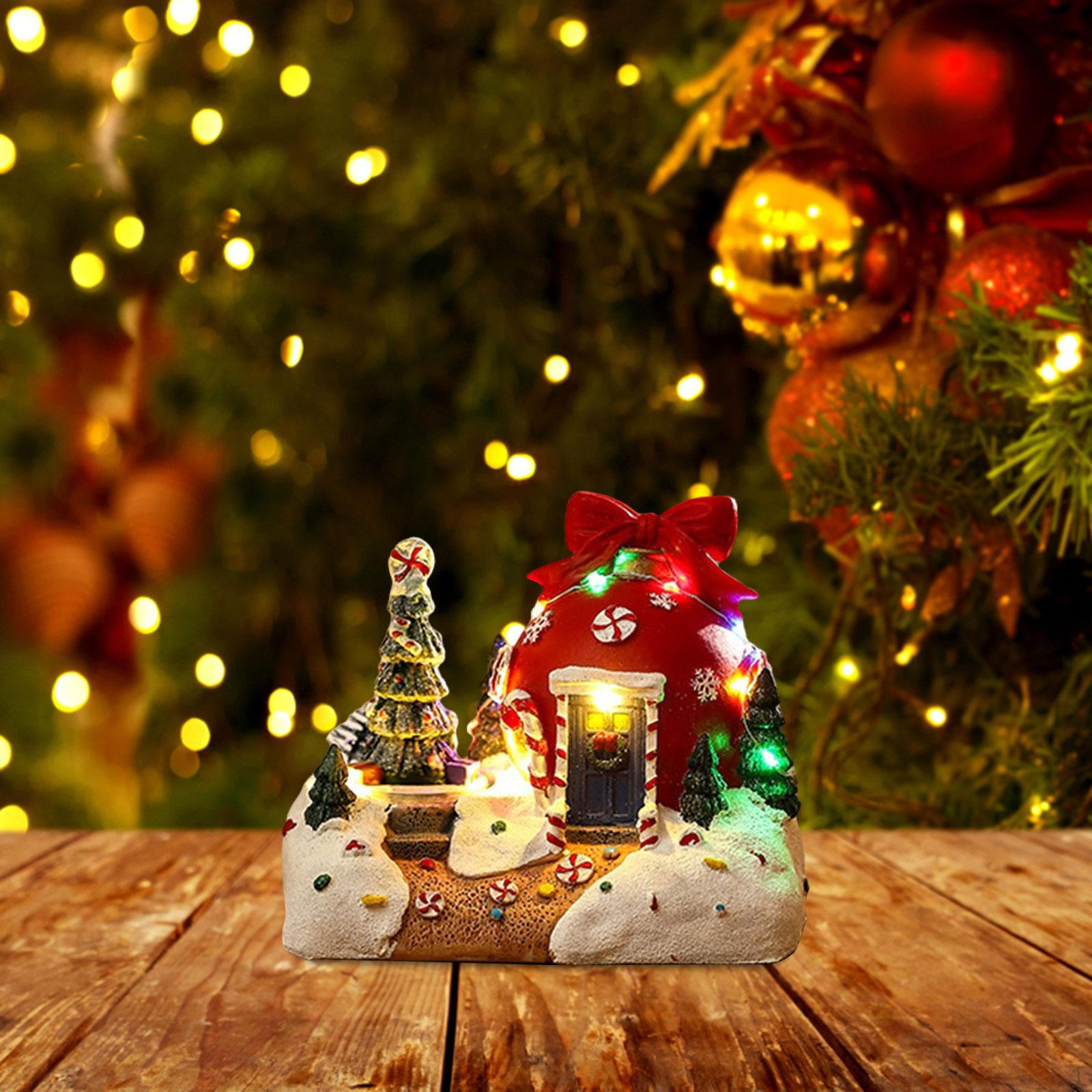 

Рождественская деревня фигурки музыкальные, рождественский декор смоляной прочный рождественский орнамент музыкальная шкатулка Gift package