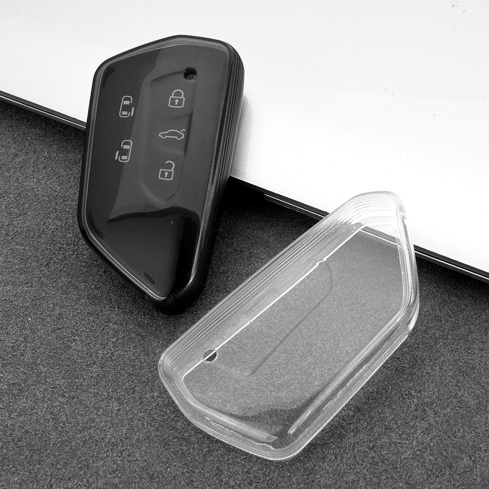 Transparent Tpu Car Key Case For Vw Volkseagen Golf 8 Mk8 Id.3 Id.4 Cupra Formentor Skoda Octavia A8 Seat Leon Mk4