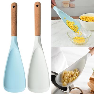 Cooking Spatula Heat Resistant Wood Handle Silicone Cooking Spoon Non-stick Cookware