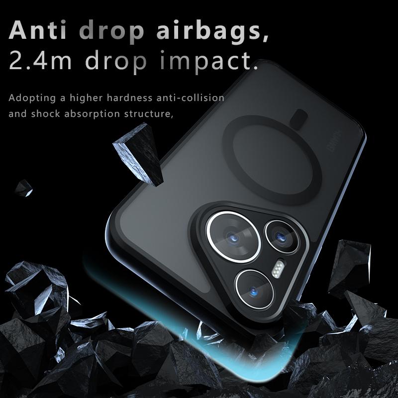 For Huawei Pura 70 Pro Plus Ultra Matte Anti Fingerprint Shockproof TPU Magnetic Case Anti-drop Non Yellowing Back Cover Casing Shell