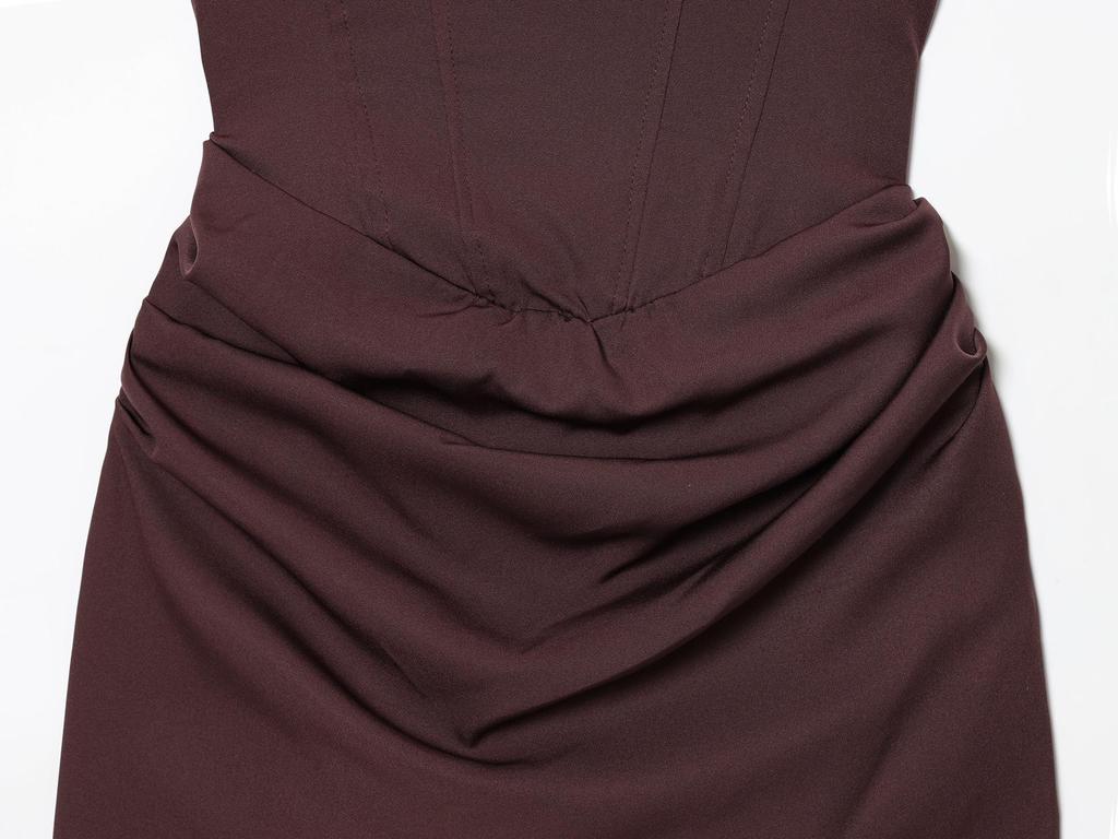 New Women's French Sexy Sleeveless Square Neck Lace-up Bodycon Midi Dress