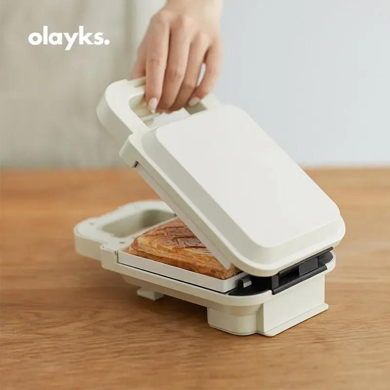 

olayks Машина для приготовления сэндвичей, машина для приготовления завтраков, артефакт, многофункциональный небольшой бытовой тостер для вафель, мини-вафельница UK