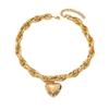 2025 New Jewelry Geometric Love Heart Design Women's Necklace Versatile Premium Pendant Chain