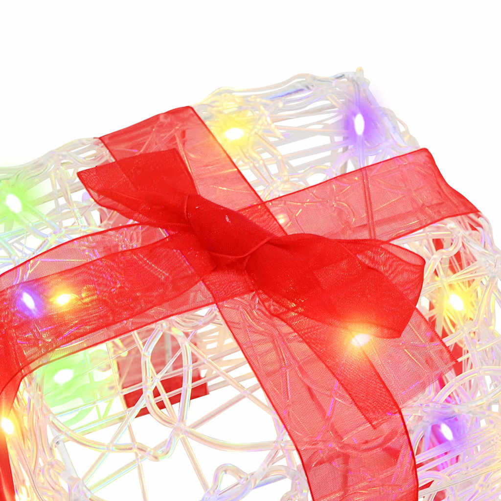 Gift Box with 60 LEDs 3 Pcs Multicolor 20 X 20 X 20 Cm Acrylic