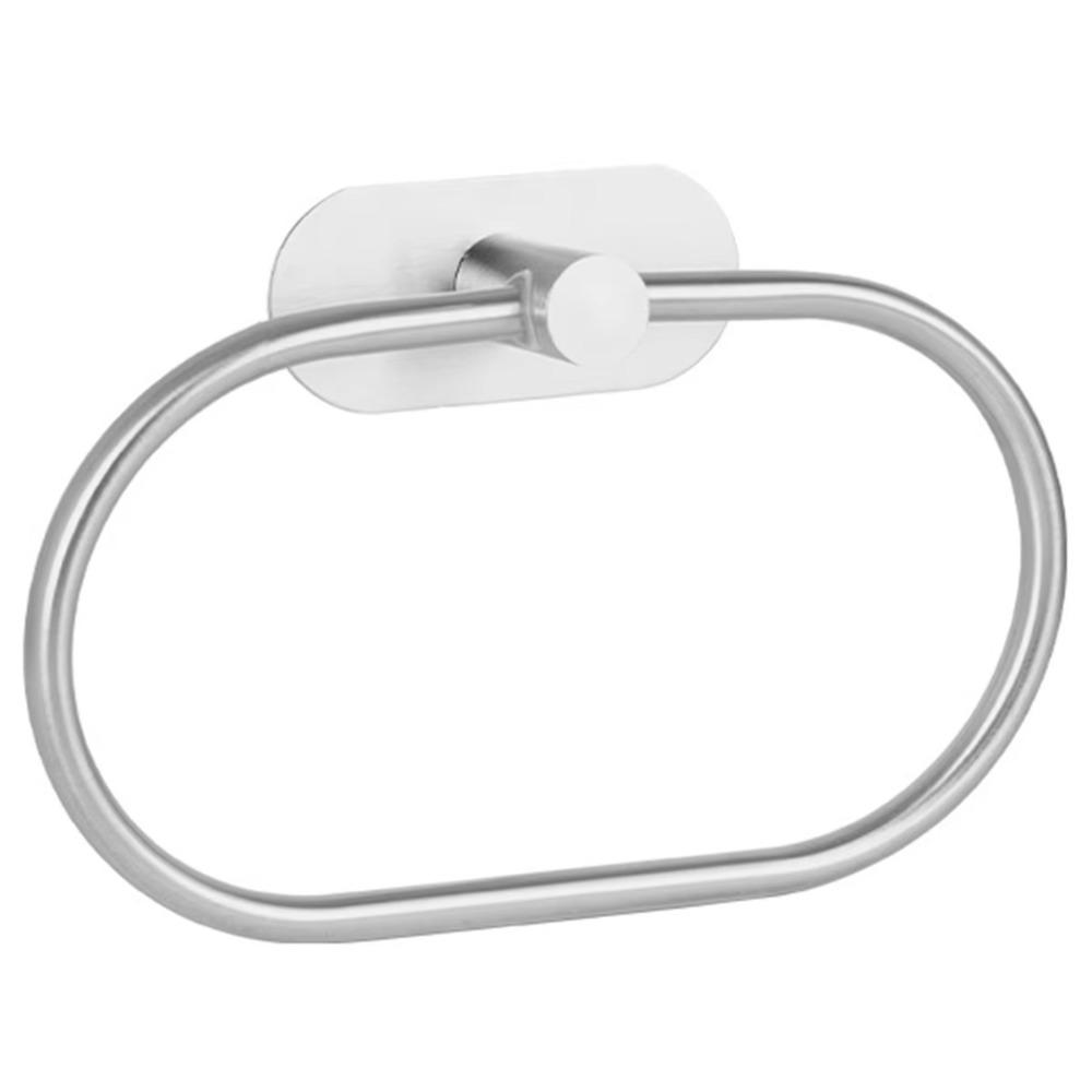 Rustproof Towel Ring Hook Wall Mounted Self-adhesive Towel Holder Hand Towel Holder  Bedroom Use