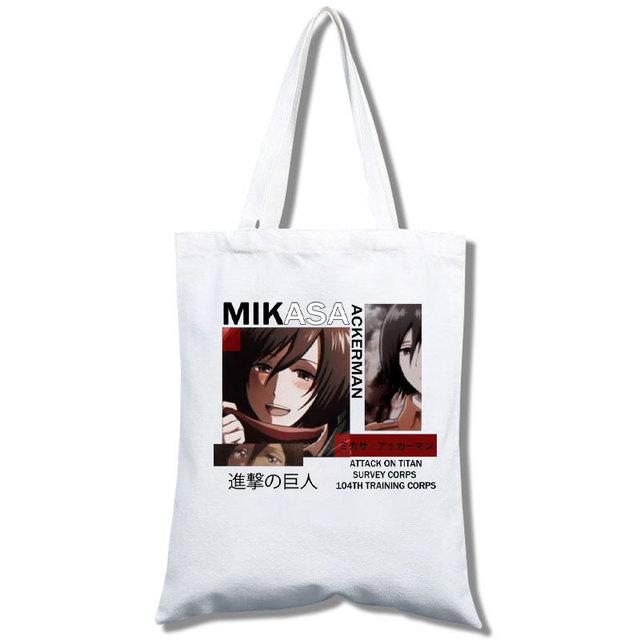 

Холщовая сумка в стиле аниме «Атака Титанов» для женщин, забавная сумка для покупок Ulzzang, экологически чистая большая вместимость 24*26cm