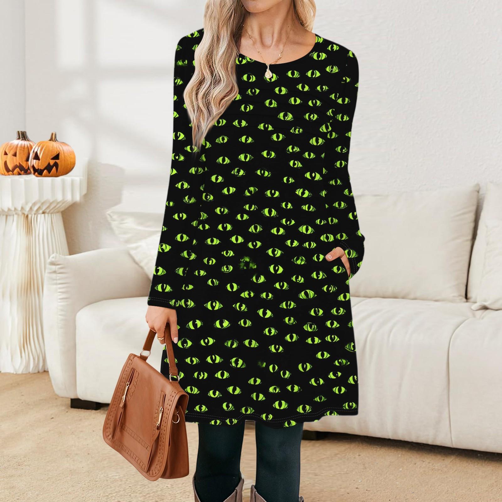 

Женское платье с длинным рукавом, осеннее повседневное, футболка, свободного кроя, с плиссировкой спереди, платья с карманами L