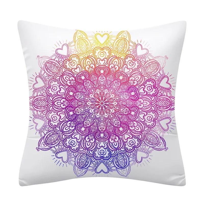 Ethnischer Stil Sofakissen Blau und Gelb Mandala Muster Kissenbezug Heimdekoration Sofa Schlafzimmer Auto Kissenbezug