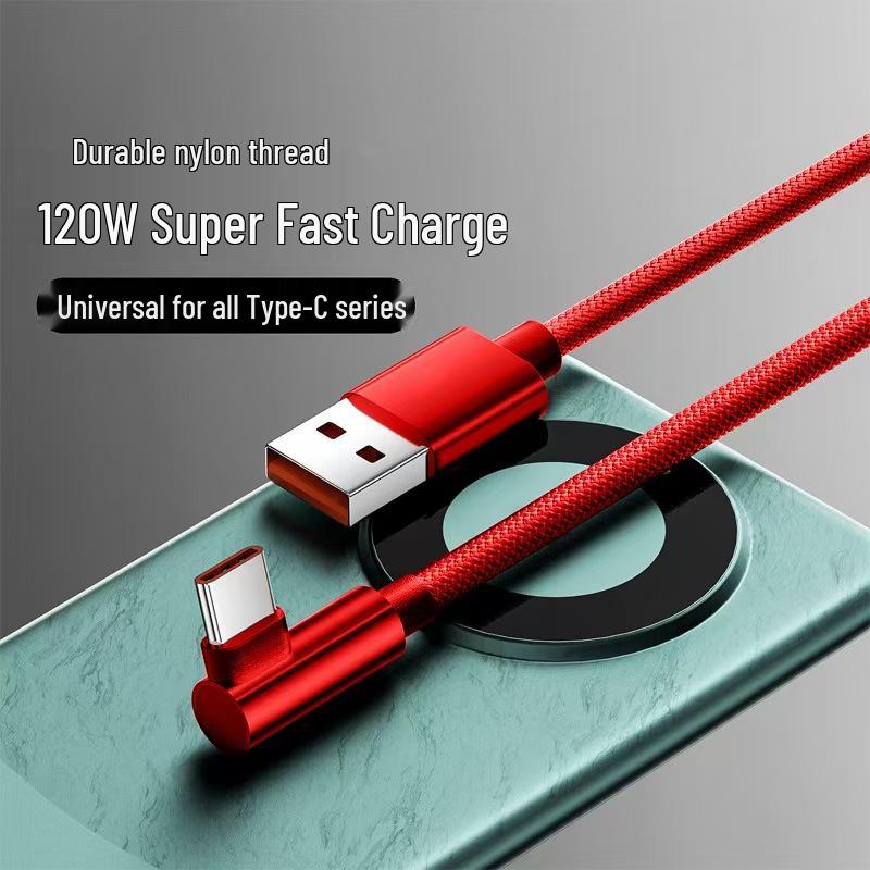 120W Ultra-Fast Charging Cable for Huawei, Honor, Vivo, Oppo, Android, Apple - Type-C Compatible
