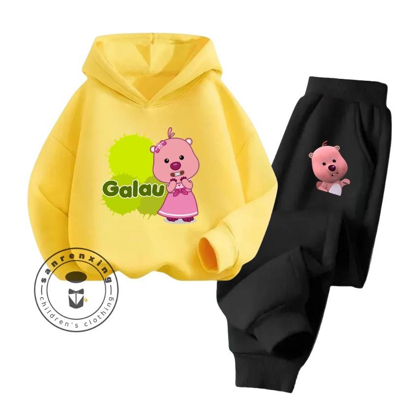 2025 Loppy Cartoon Innovative Creative Design Pure Cotton Hoodie Set Suitable for Children Outdoor Sports Essential Clothing