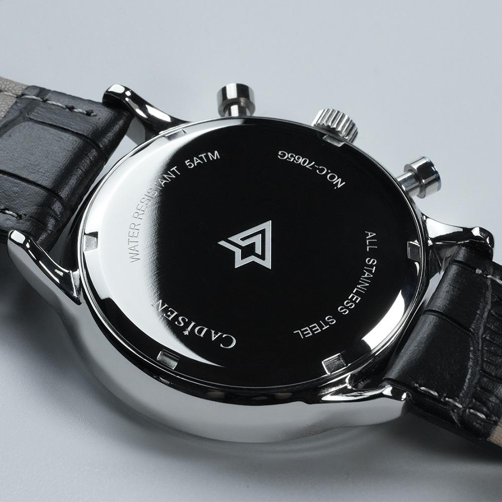 Men's Quartz Watch Multifunctional Three-Eye Six-Needle Casual Business Genuine Leather Men's Watch