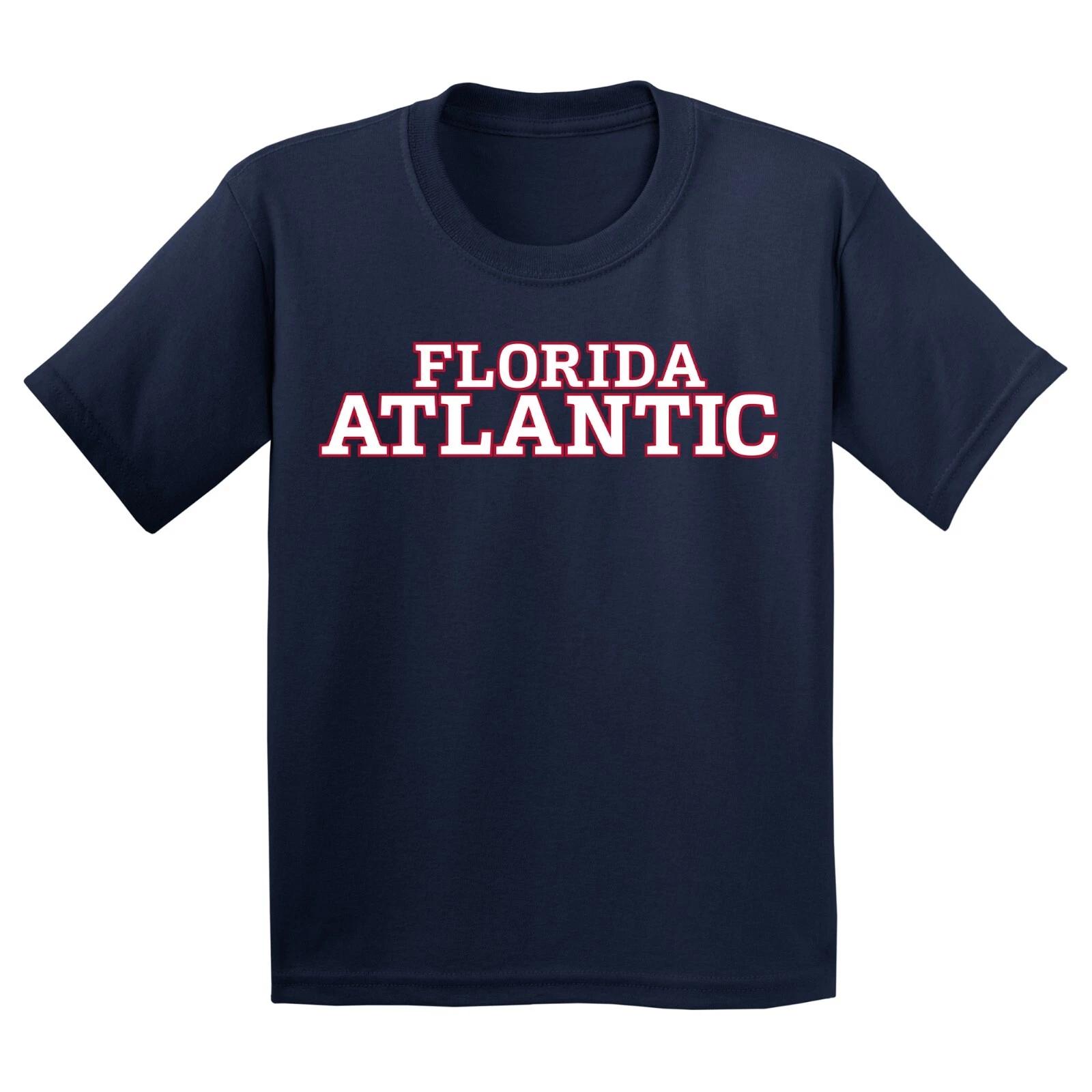 Florida Atlantic Basic Block Licensed Unisex Youth T-Shirt - Navy XL