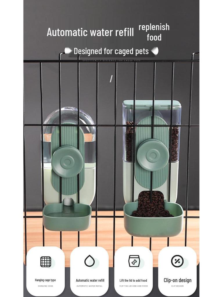 Automatische Tierwasserflasche mit Aufhängung & Katzennapf Set