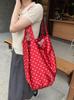 Korean Polka Dot Artistic Canvas Tote: Mori Style Women's Fashionable Crossbody