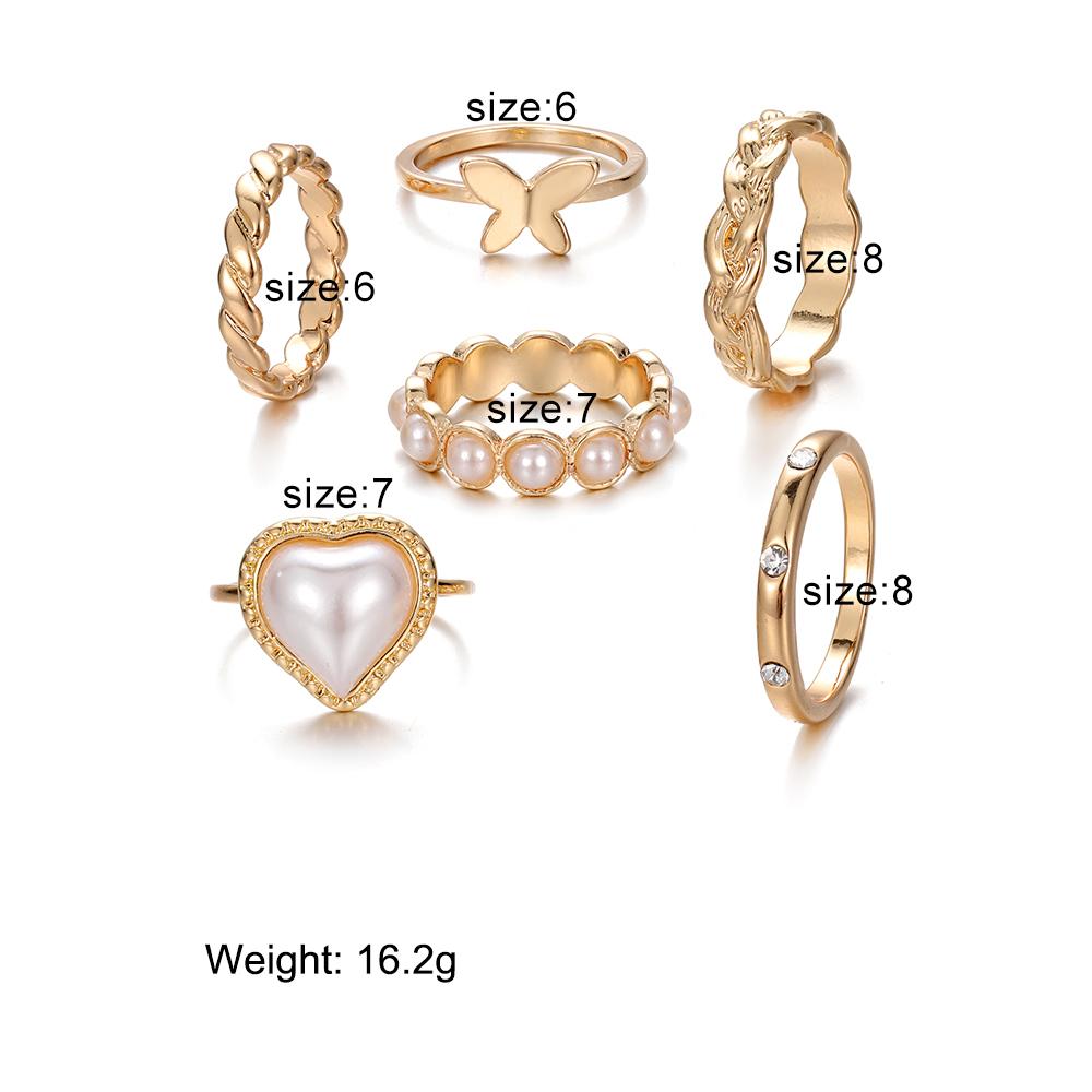 Ensemble de bagues de luxe et élégantes pour femmes, bijoux de fête populaires dans la rue