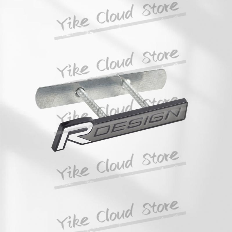 R Design Decoration Emblem 3D Sticker Metal Front Hood Grille Badge For Volvo S40 S60 S80 S90 V60 V40 XC40 XC60 XC90 XC70 V70 T6