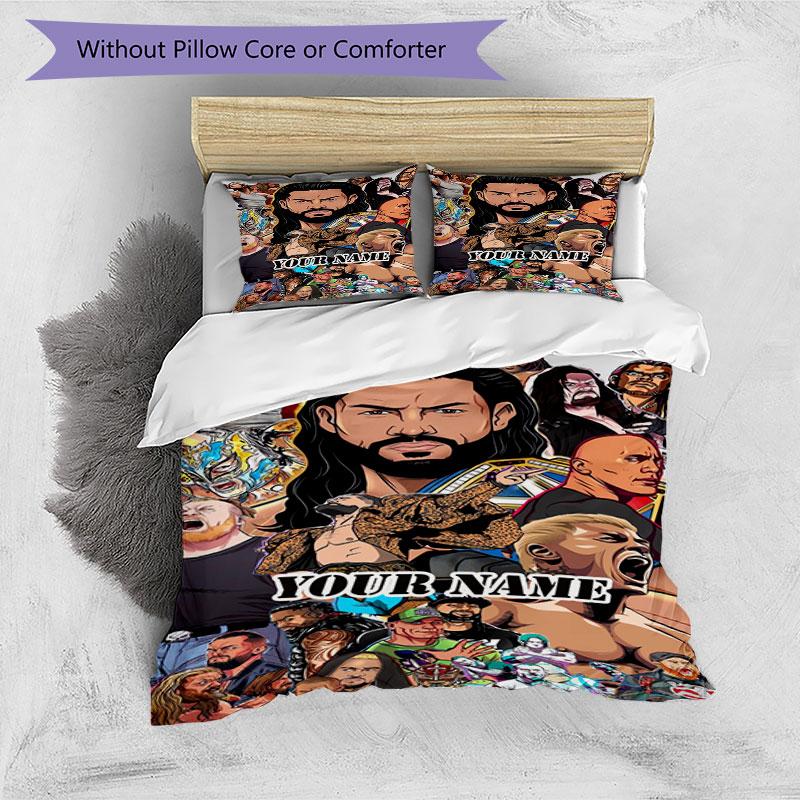 3PC Custom Name Legend Collage Bedding Set Printed Bedding Set Duvet Cover Closure Includes 1 Duvet Cover & 2 Pillowcases for All Seasons Bedroom