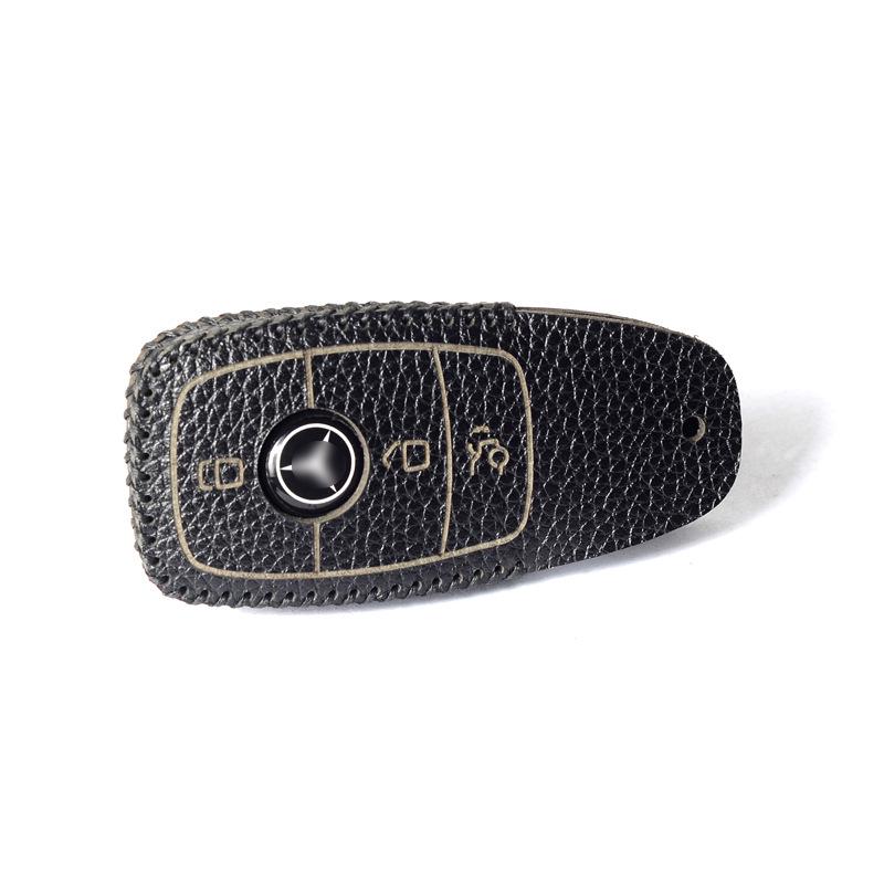 TPU Full-Wrap Cowhide Key Case for Mercedes E-Class & C-Class (E300L, C260L, C200L, GLC) - Unisex Design