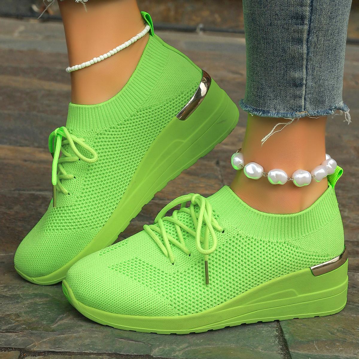 

Новые женские повседневные кроссовки летняя обувь женская модная дышащая спортивная обувь на шнуровке для женщин платформа прогулочная дизайнерская обувь 37 зелёный