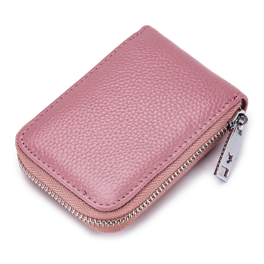 Large Capacity Leather Credit Card Holder Men Women Zipper Leather Purse Card Case Wallet Bank Card ID Holders