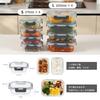 S SALIENT Glass Storage for Dishwasher and Microwave Easy to Set of 370ml x 1050ml x 4 Heat-Resistant Containers, Airtight, Tupperware, Pre-Made Food,
