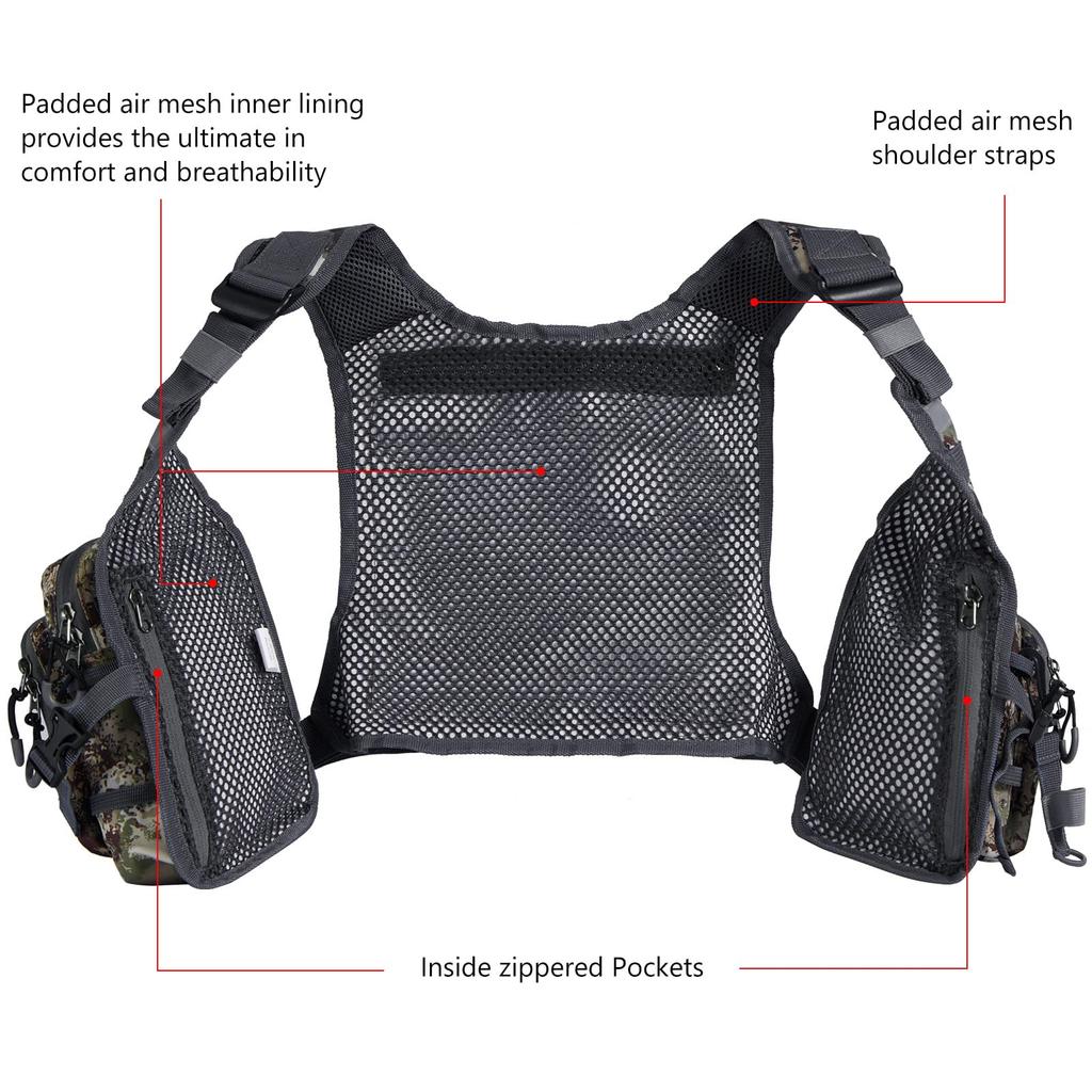 Bassdash FV08 Lightweight Fishing Short Game Vest Vest, Unisex, (No Buoyancy)