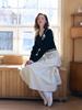 Fabric Seoul Pintuck Banding Long Skirt_Ivory