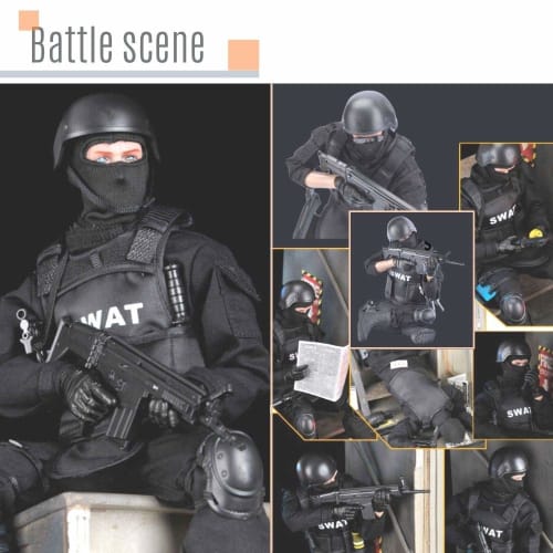 RICHAIR 1:6 Scale Special Forces SWAT Fully Armed Action Figure with 30 Points of Articulation, 30cm in Height, Fully Articulated PVC Figure
