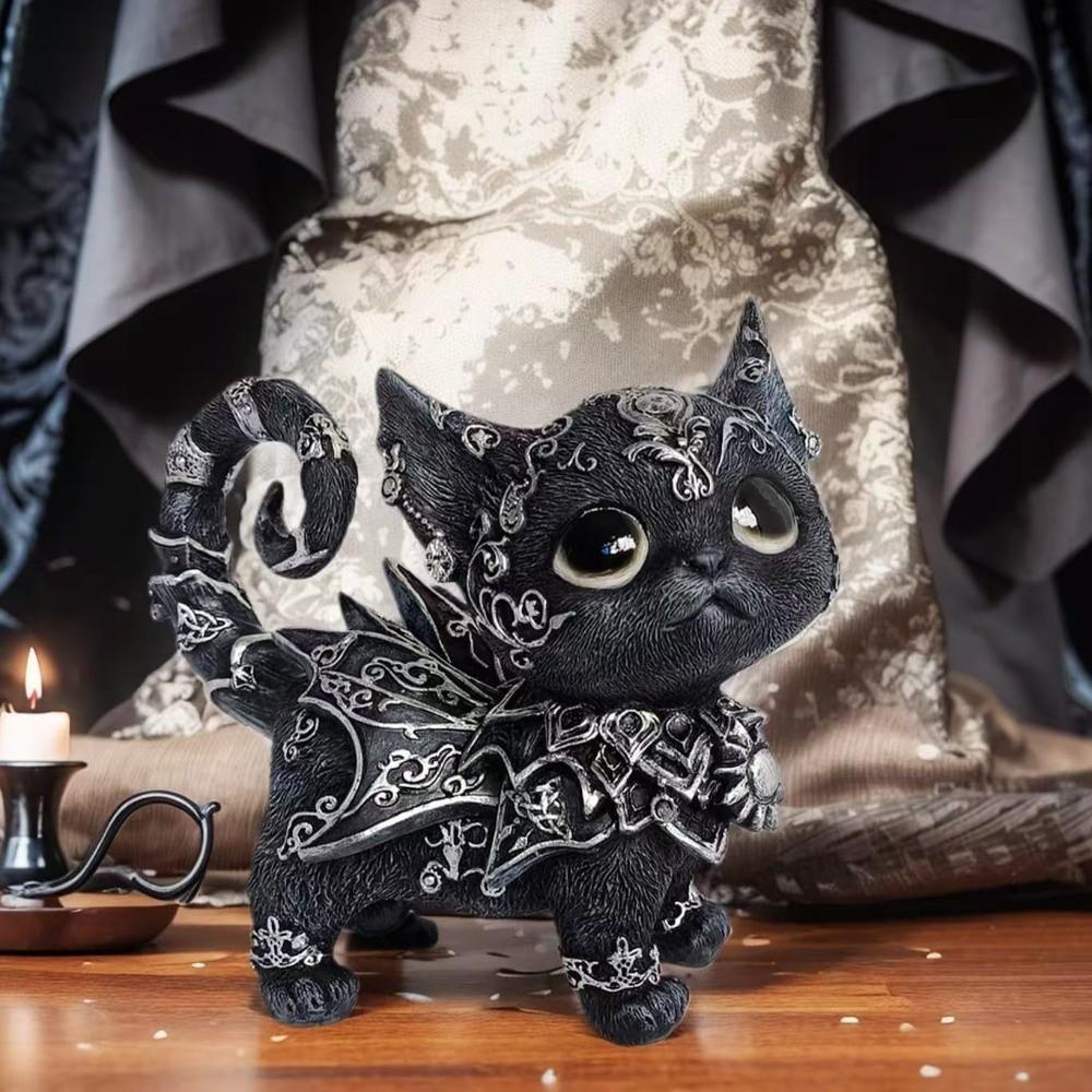 Animal Simulation Model Mysterious Black Cat Statue Desktop Ornament Cat Action Figure  Living Room
