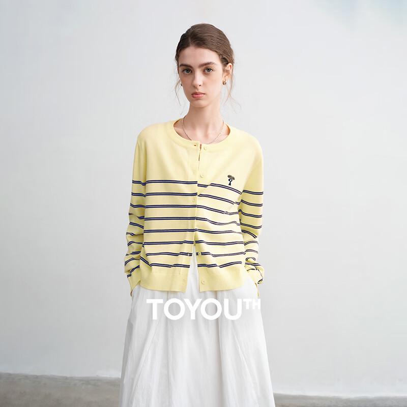 Women s Striped Embroidered Knit Sweater M