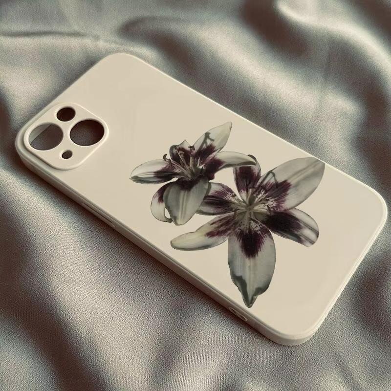 Lily Orchid Flower Print Phone Case For IPhone 17 Air 16 e 15 14 13 12 11 Pro Max Plus Mini SE 2020 2022