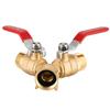 Hose Splitter 2 Way Heavy Duty Brass Garden Hose Splitter Outdoor Full Flow Hose Splitter Connector,Y Valve 3/4 Inch GHT Thread