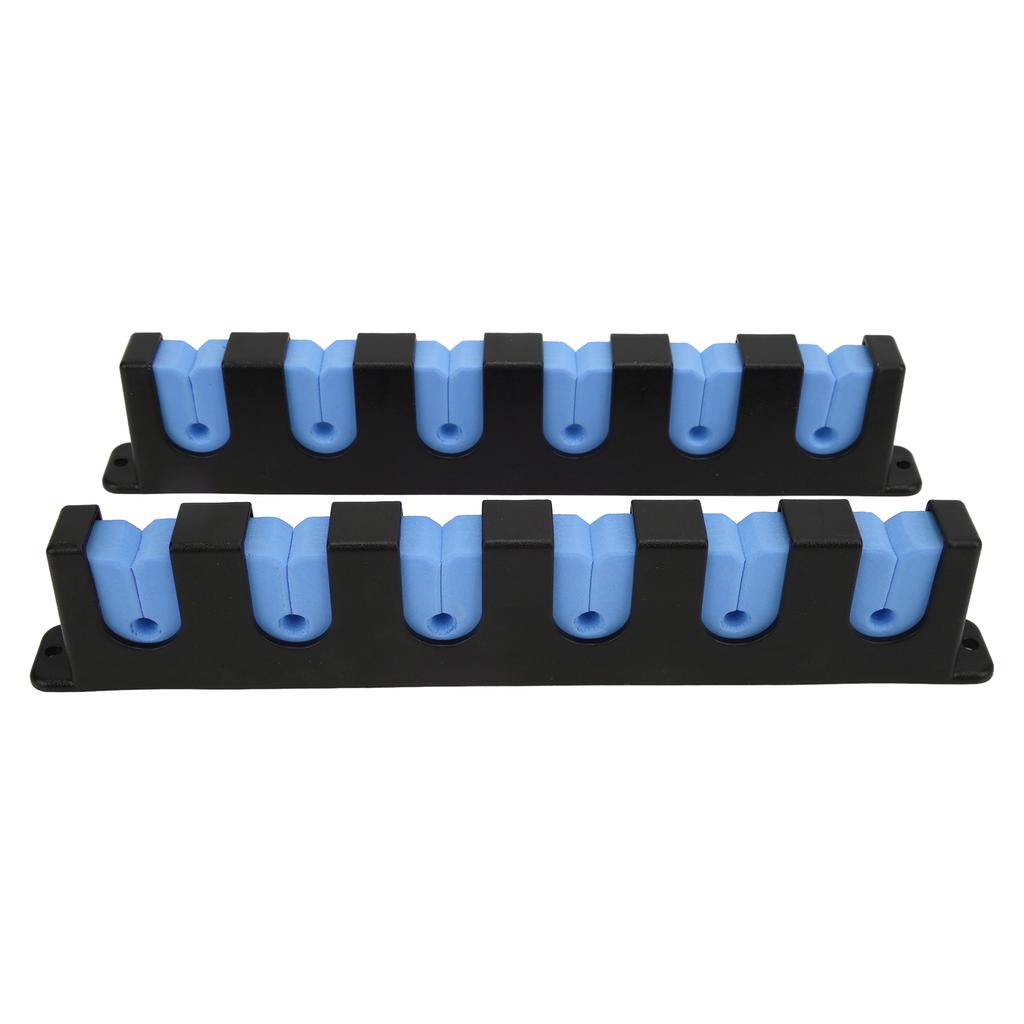 Wall Mounted Fishing Rod Rack Chemical Resistant Vertical 6 Fishing Rod Holder with 4 ScrewsBlue
