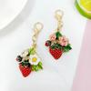 Simple Alloy Jewelry Color Fruit Strawberry Shape Keychain Pendant Decoration Fashion Ladies Bag Accessories Jewelry Gifts
