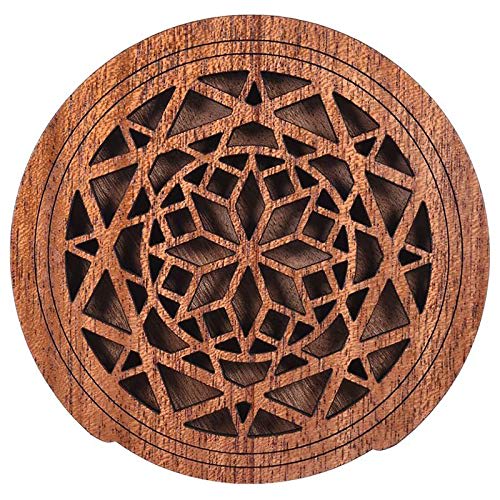 

Ahvqevn Guitar Wooden Sound Hole Cover Block Feedback Buffer EQ Mahogany Wood for Acoustic Folk Guitar, Style 1