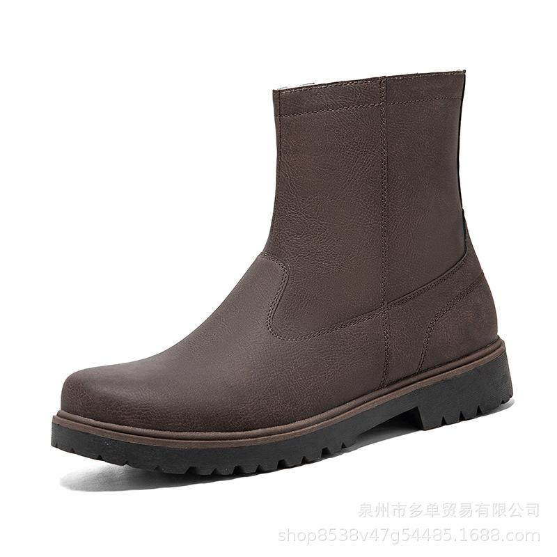 

Winter new velvet thickened cold-proof warm cotton shoes high-top snow boots outdoor non-slip and wear-resistant off-road hiking shoes 41 коричневый