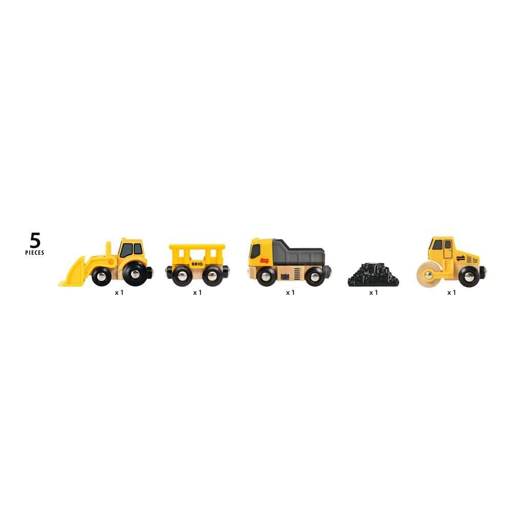 BRIO Wooden Railway Educational Toy Construction Vehicle Set 33658 Indoor Brain Concentration Improved for Boys and Girls (Ages 3+) Birthday,