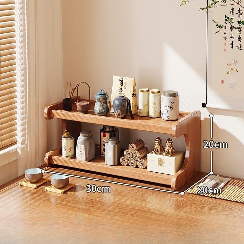 Simple Tiers Desktop Storage Rack Compact Space-saving Wood Tabletop Stand Multi-functional Sturdy Desk Bookshelf Seasoning 4680₽