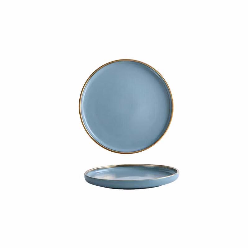 Nordic Frosted Gold Rim Ceramic Plate