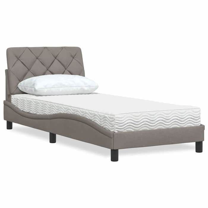 VidaXL Lit avec matelas taupe 80x200 cm tissu 3310703