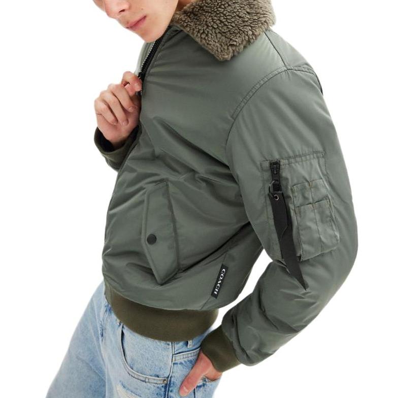 Coach Color Block Zipper Long Sleeve Cotton Jacket Men jackets Vintage-Green CW687-XG2