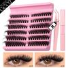 Xiaomi GROINNEYA Eyelash Clusters Kit Lash Clusters Wispy Natural DIY Lashes Clusters with Bottom Waterproof Bond and Seal Tweezers