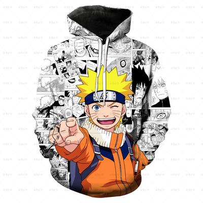 2024 New Spring Autumn Kids Japanese Anime 3D Hoodie Autumn Casual Pullover Boys Girls Naruto Kakashi Character Hooded Clothing