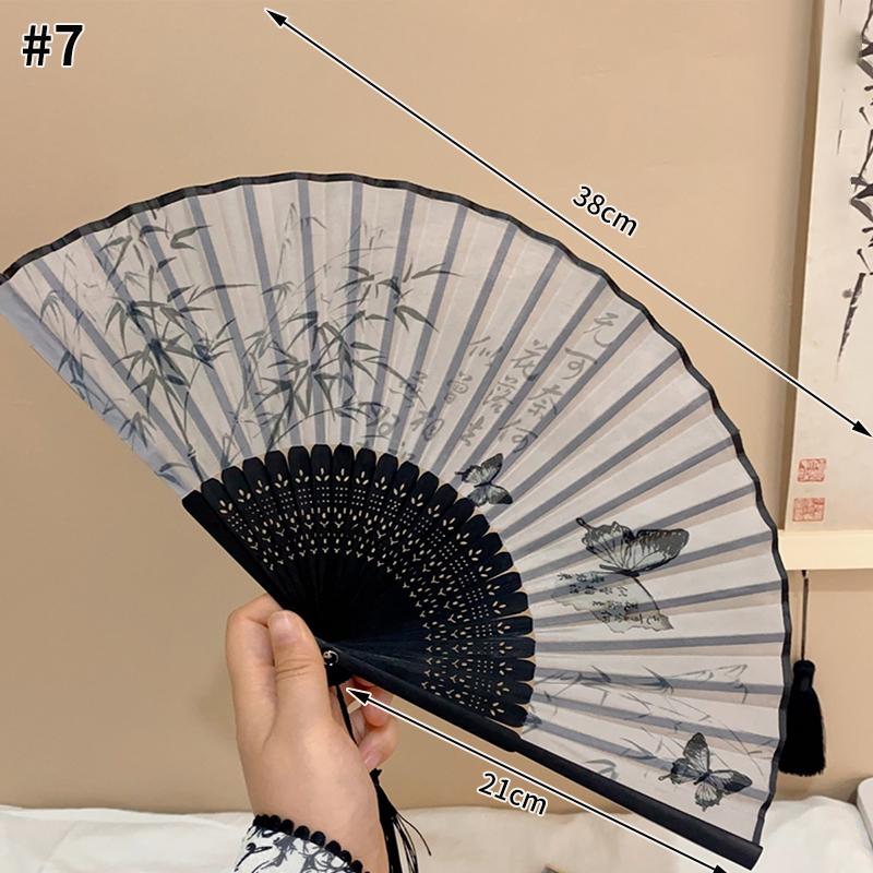Decorative Sequin Fan Embroidery Fan Chinese Style Folding Fan Peacock Fans Sequin Dance Fan Hand Heldfan Performance Props